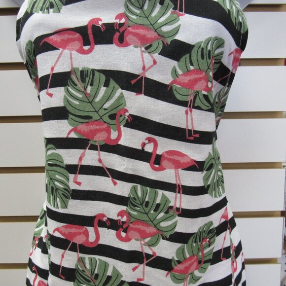 Pink Flamingo Print Vintage Style Kitchen Apron Grilling Baking Cooking NEW - Picture 2 of 2